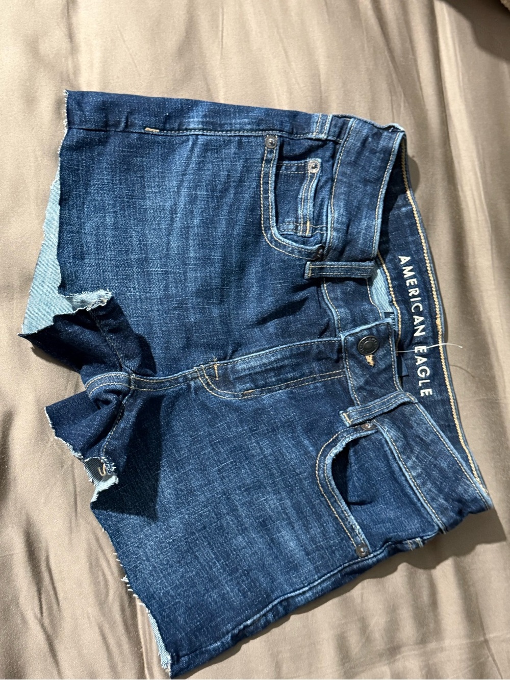 American Eagle Outfitters Women's Dark Indigo Cutoff Denim Shorts